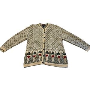 Vintage Woolrich Sweater Cardigan Women’s Size XL Knit Button 90s Christmas
